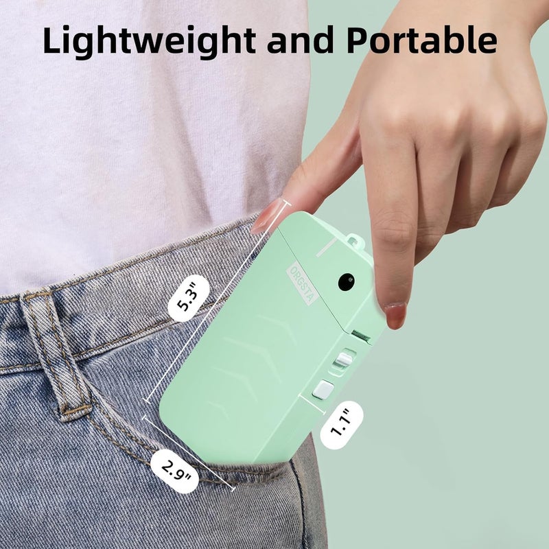 FOUGSTA S001 Label Maker Machine with Tape, Portable Bluetooth Label Maker for Home and Office Organization, Thermal Label Printer Mini Sticker Maker with Multiple Templates, Green - Image 5